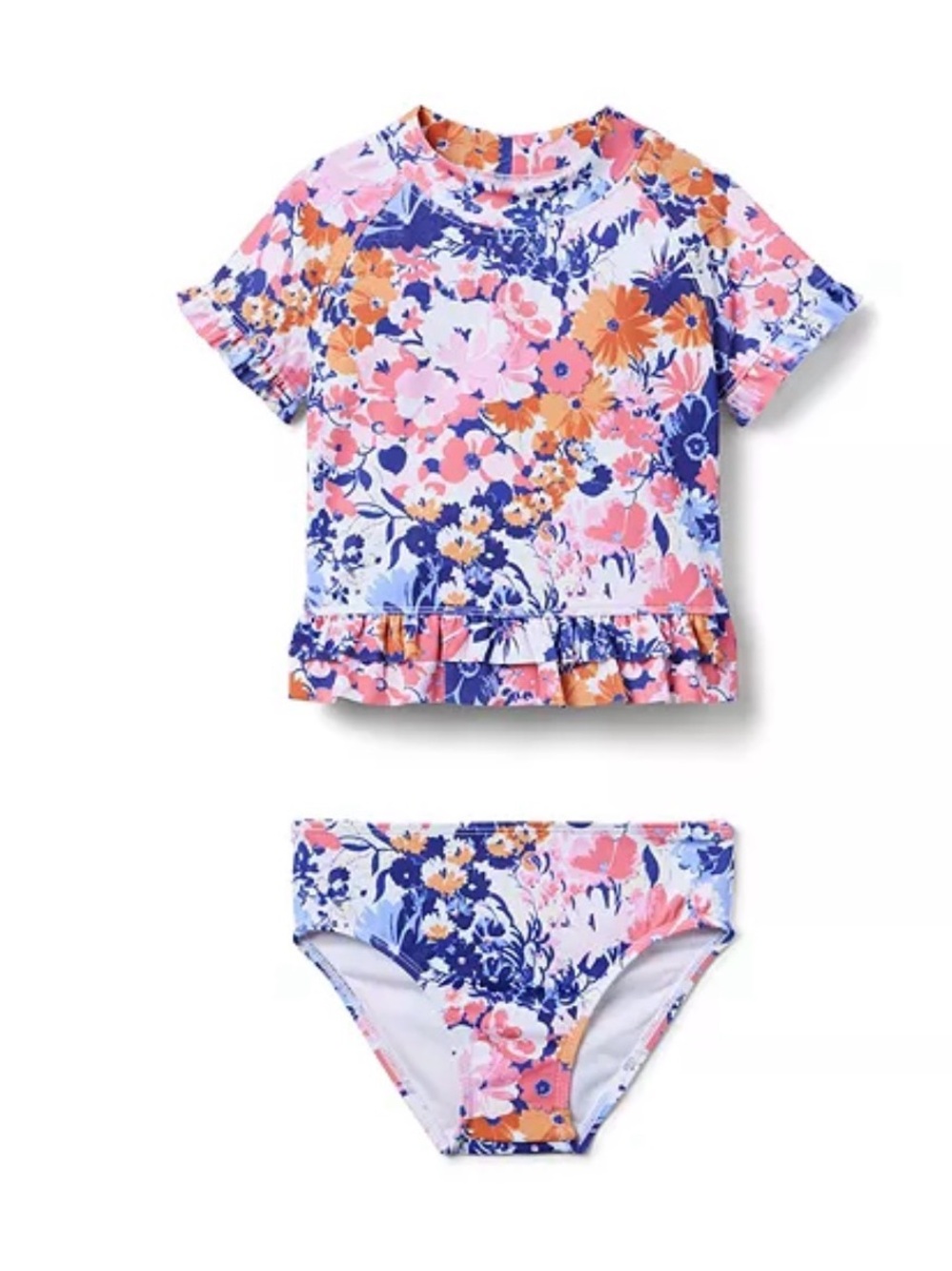 Janie and Jack like new Floral Short Sleeve Rash Guard Swimsuit. Never worn.